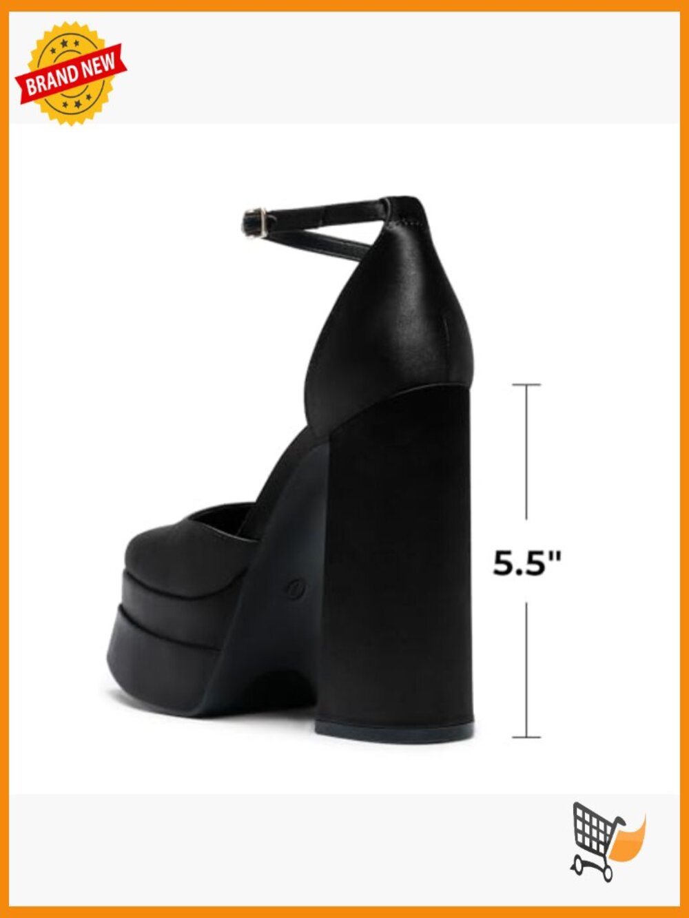5.5" Chunky Platform Block Heel Square Toe Ankle Strap Dress Pumps Shoes - Picture 5 of 7